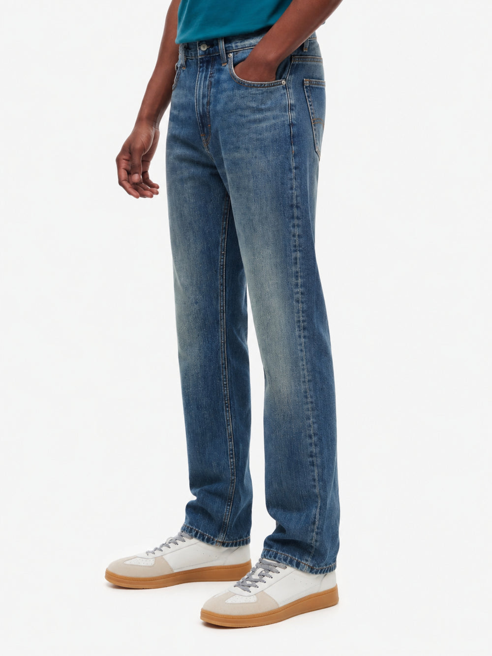 Men Ryan Slim Straight Mid Wash Jeans