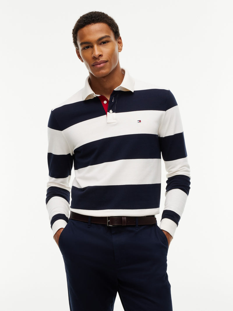 Regular Fit Striped Pique Polo