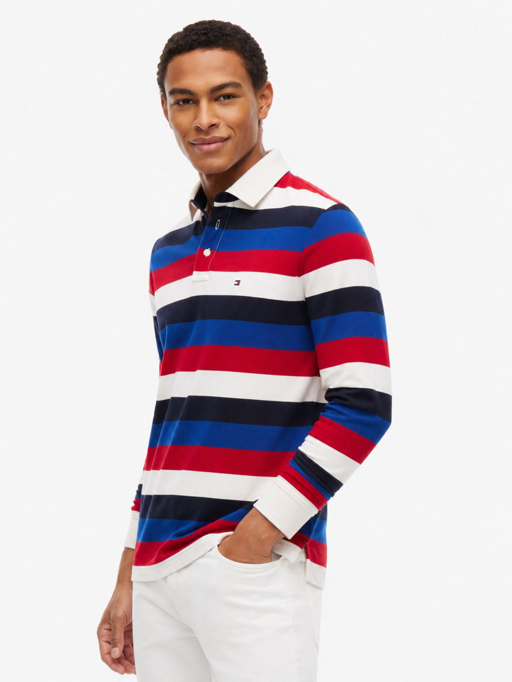 Regular Fit Striped Pique Polo