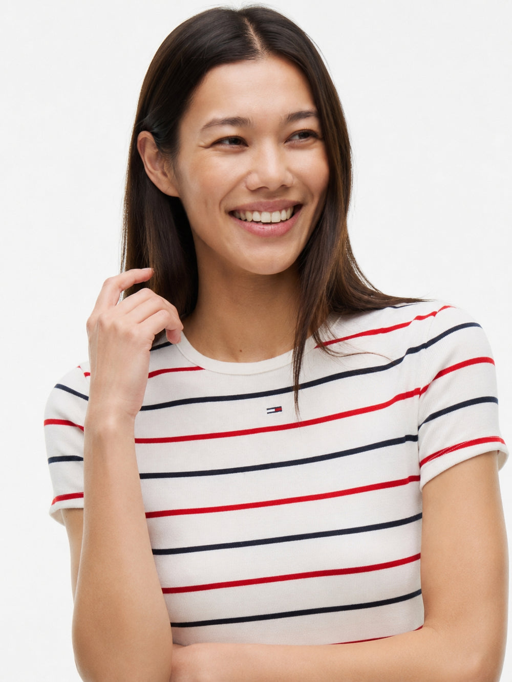 Stripe Slim Fit Half Sleeve Ribbed T-Shirt