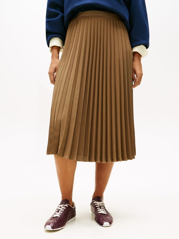 Women Solid Pleated Skirt