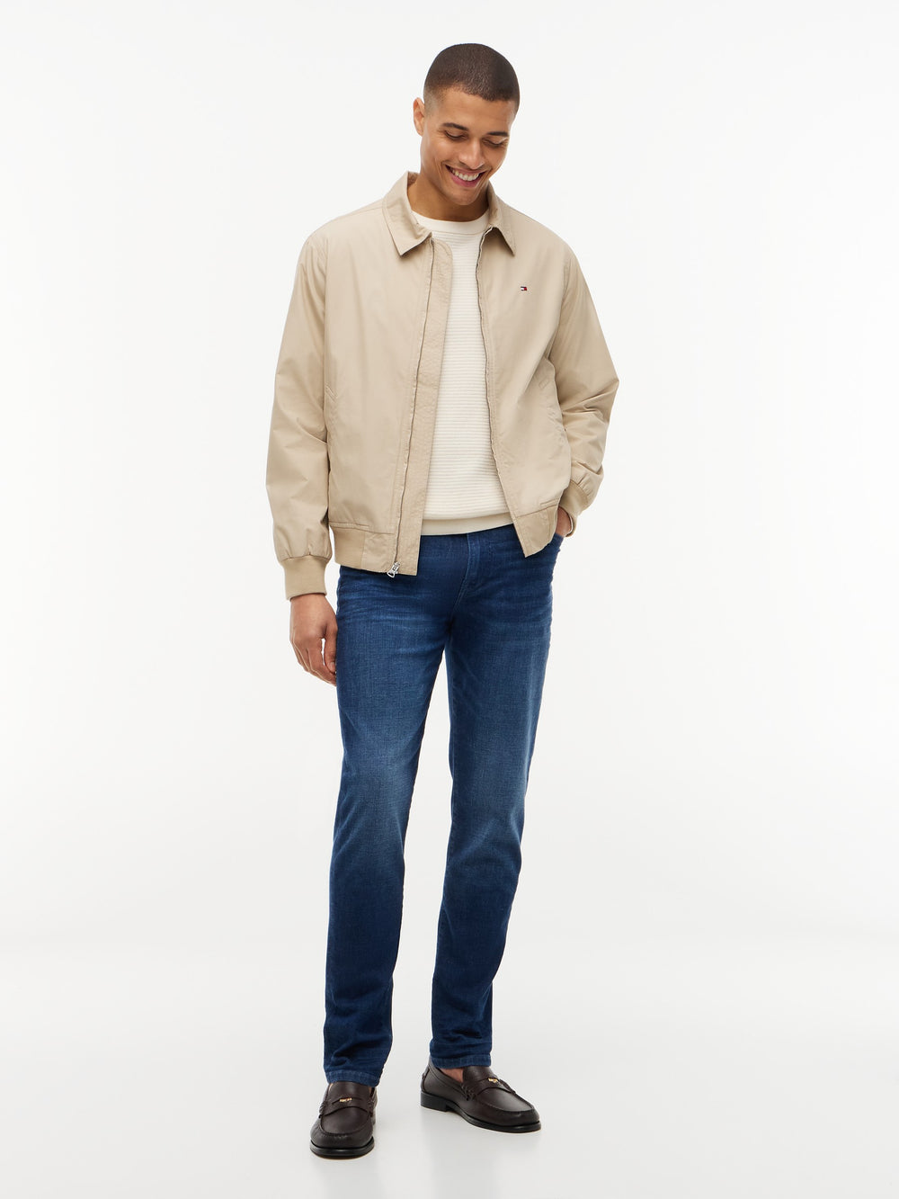 Men Bleecker Slim Tapered Dark Wash Jeans