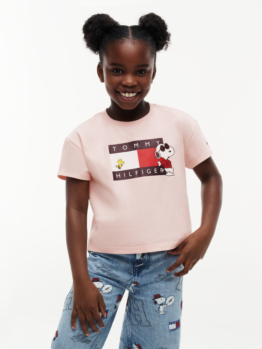 Kids Peanut Graphic Stretch T-Shirt Whimsy Pink