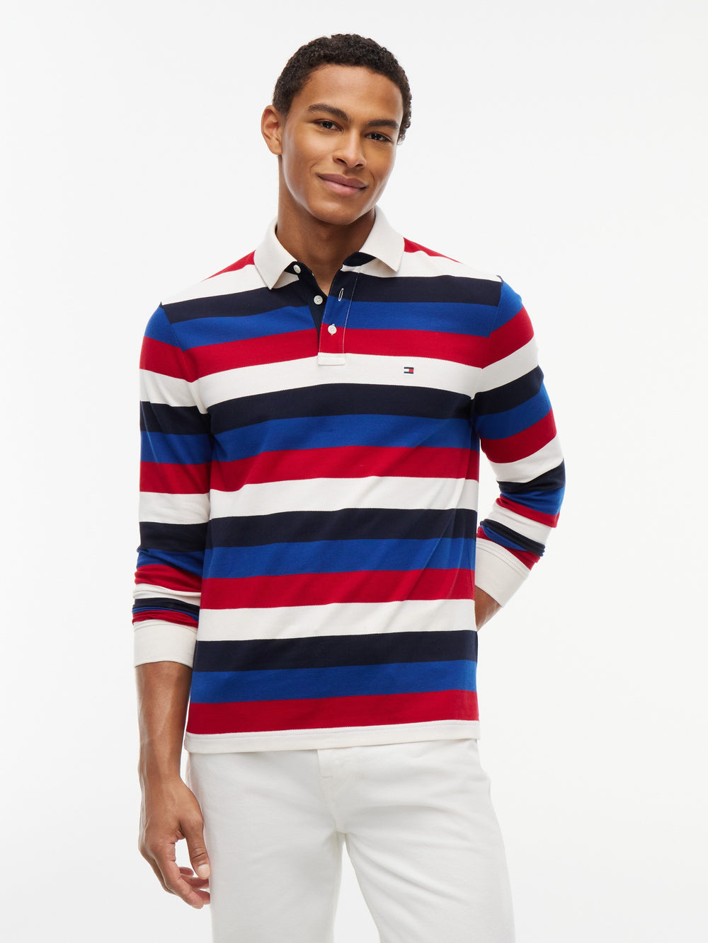 Regular Fit Striped Pique Polo