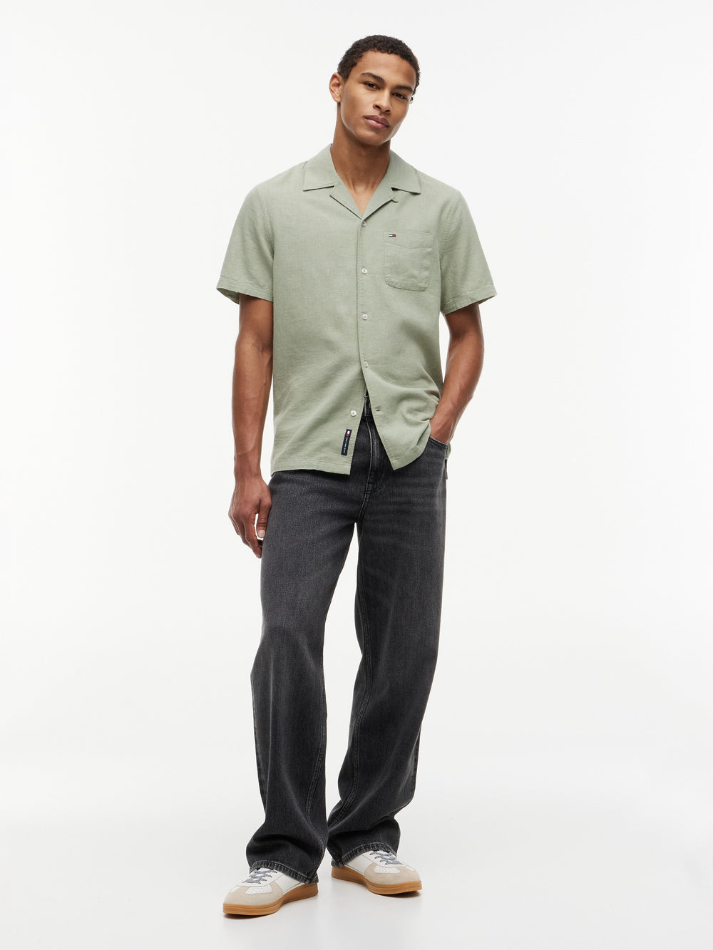 Regular Fit Solid Linen Blends Shirt