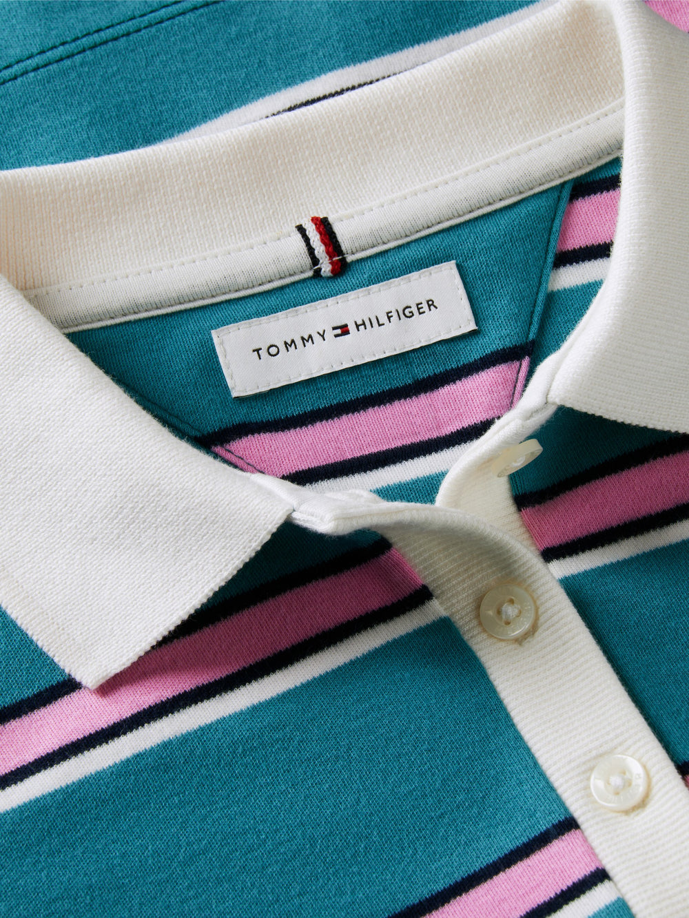 Kids Long-Sleeve Stripe Interlock Polo