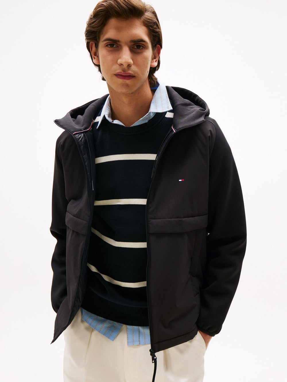 Regular Fit Mid Weight Mix Media Jacket