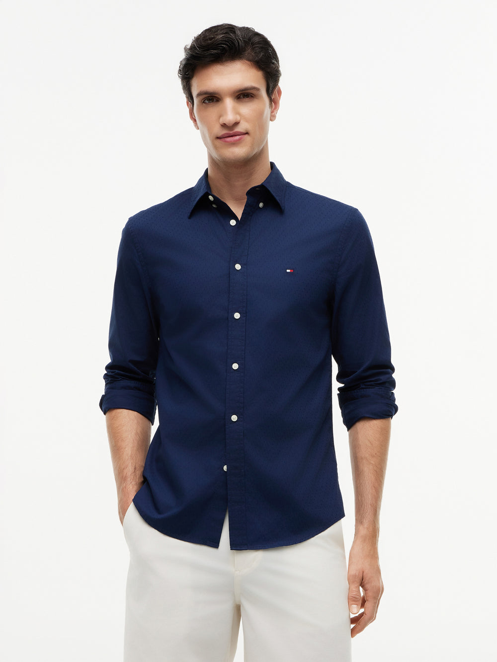 Slim Fit Texture Poplin Shirt