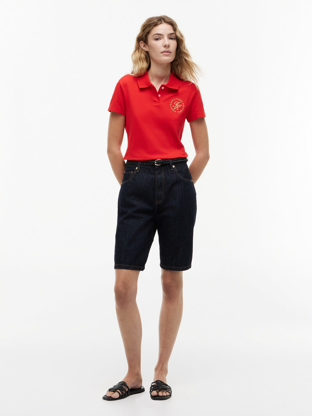 Solid Slim Fit Half Sleeve Pique Polo