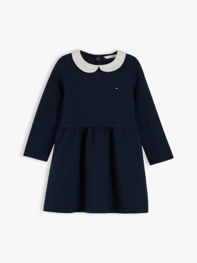 Kids Long-Sleeve Color Block Knit Skater Dress