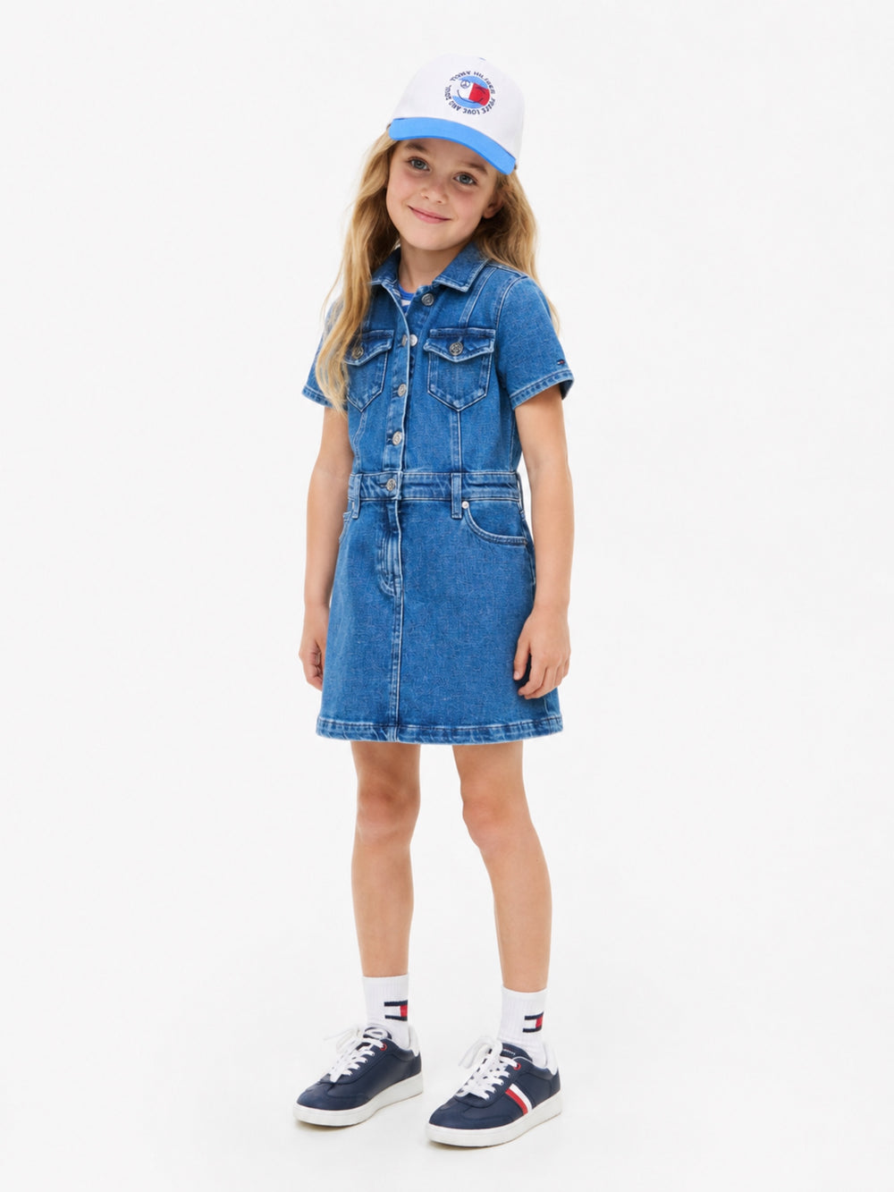 Kids Solid Denim Dress