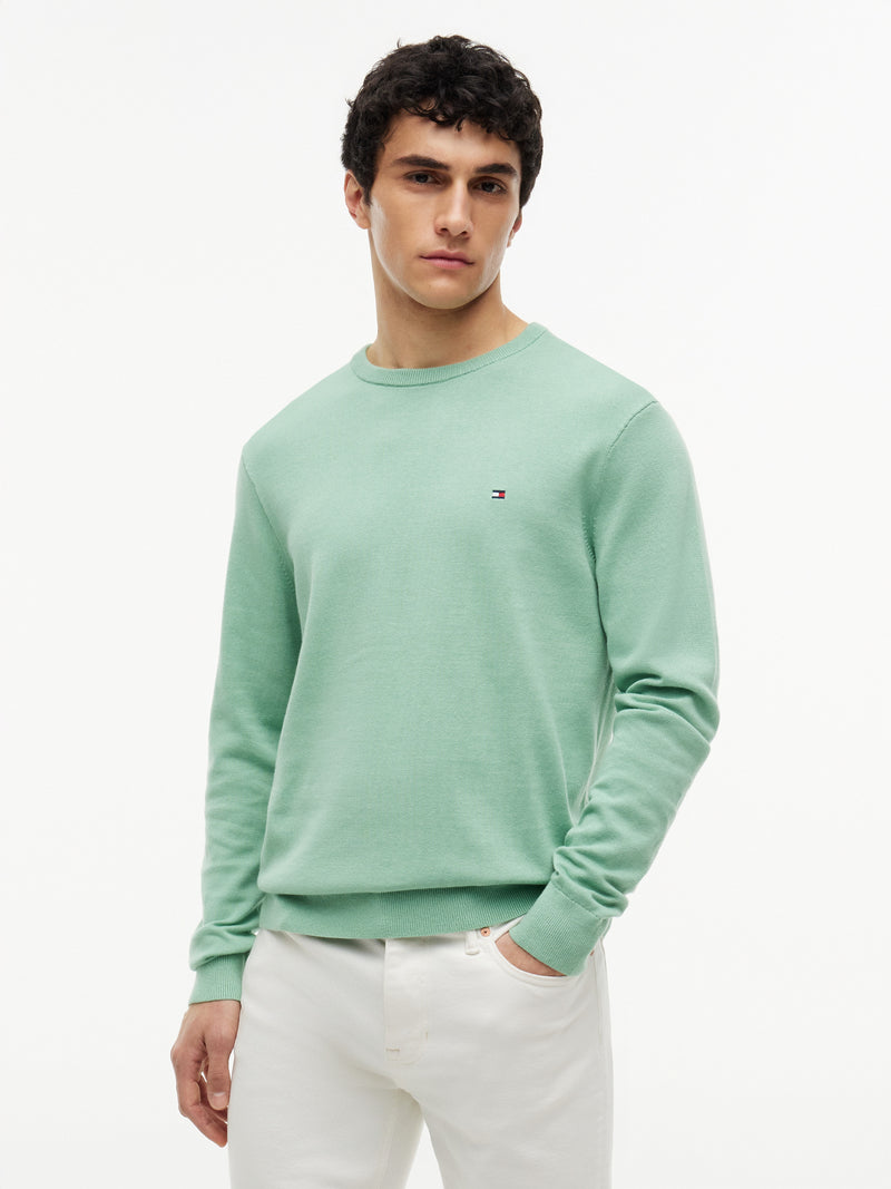 Crew Neck Solid Pullover