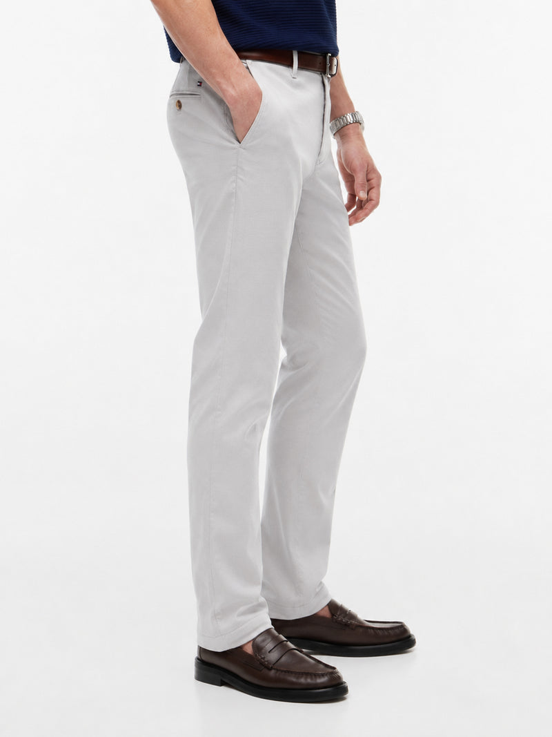 Men Denton Slim Straight Fit Structured Cotton Trouser