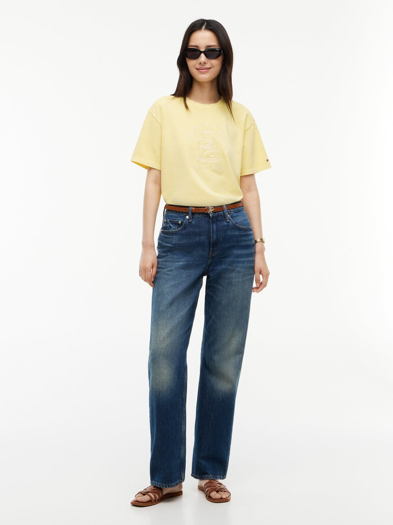 Solid Relaxed Fit Half Sleeve Cotton Jersey T-Shirt