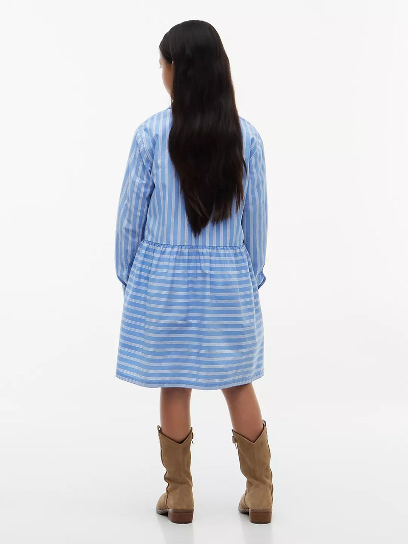 Kids Long-Sleeve Stripe Shirt Dress