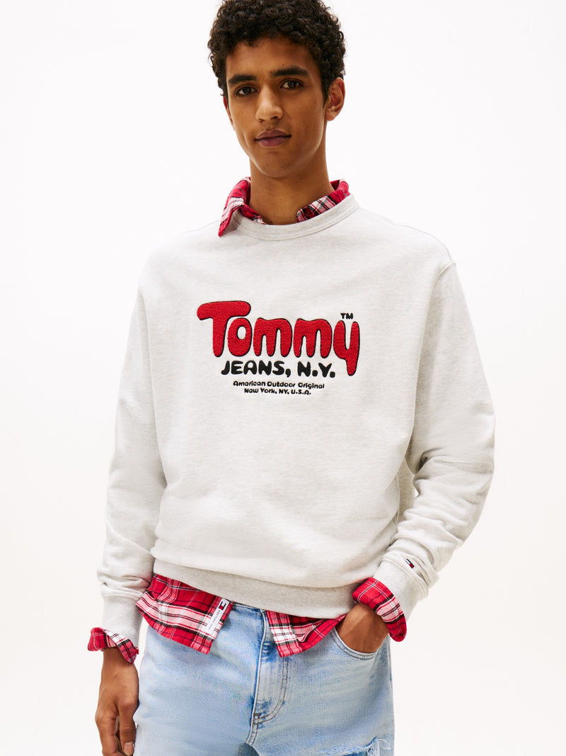Relaxed Fit Terry Crew Neck Sweatshirt