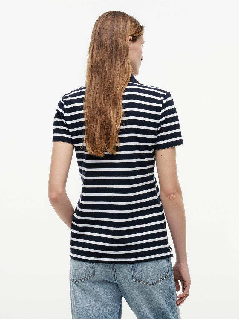 Stripe Regular Fit Half Sleeve Pique Polo