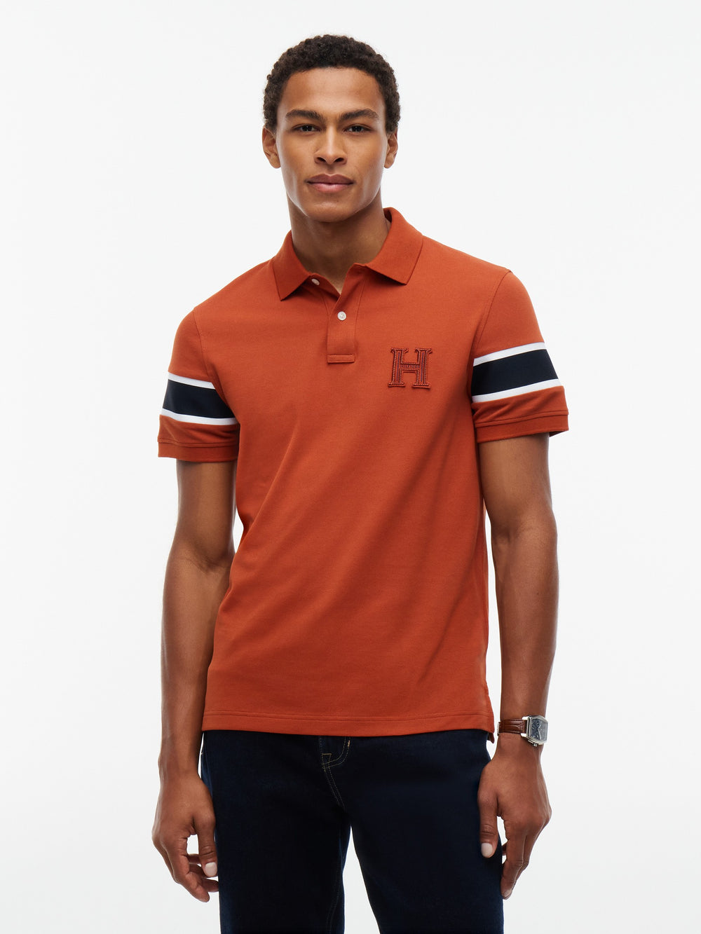 Regular Fit Sleeve Taped Pique Polo