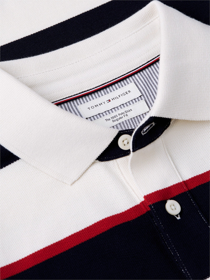 Regular Fit Striped Pique Polo