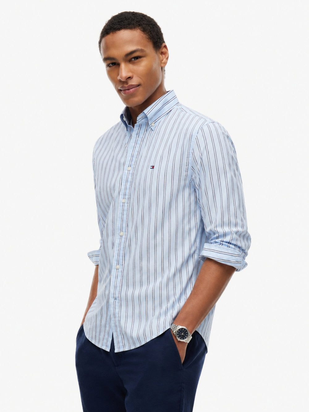 Regular Fit Stripe Poplin Shirt