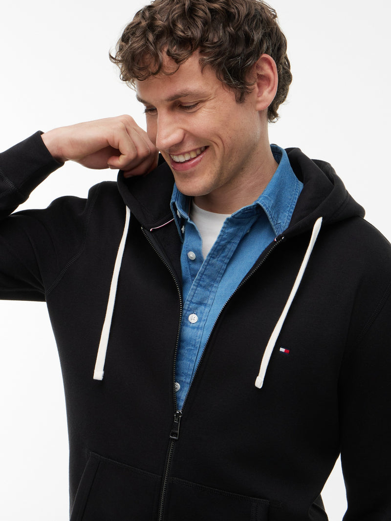 Zip Thru Solid Fleece Hoodie