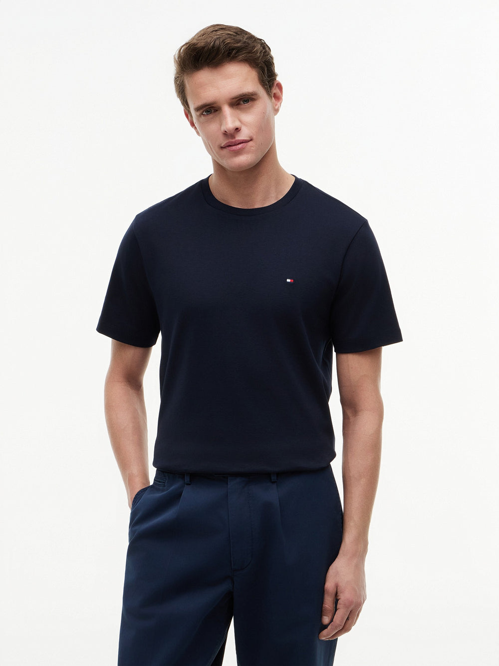 Regular Fit Solid Interlock Tshirt