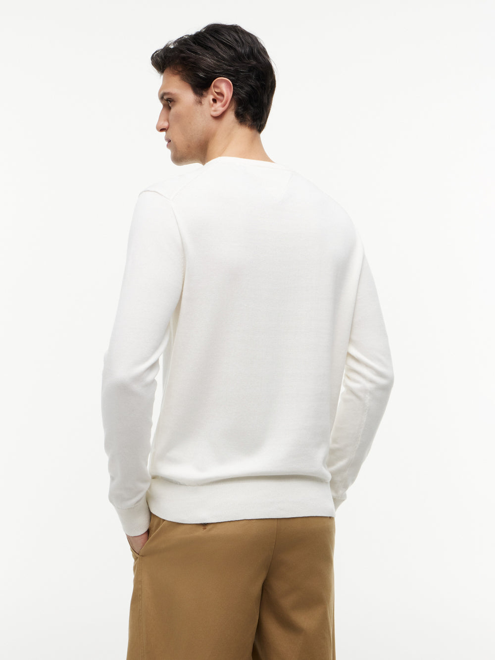 Crew Neck Solid Pullover