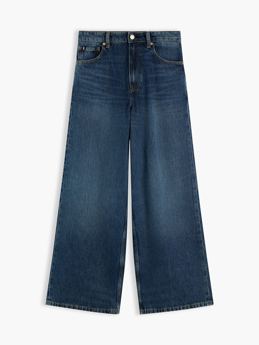 Women High Rise Dark Wash Wide Jeans