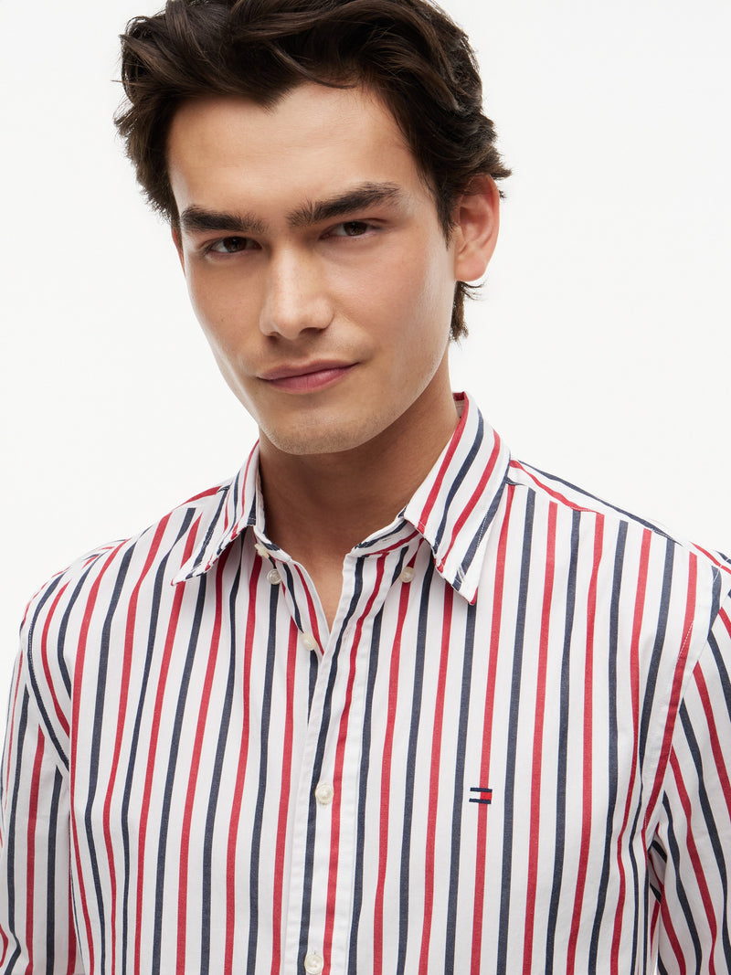 Regular Fit Stripe Poplin Shirt