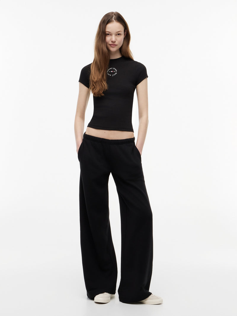 Solid Slim Fit Half Sleeve Ribbed T-Shirt