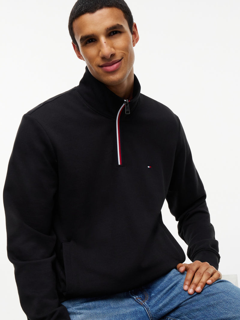 Regular Fit Quarter Zip Terry Sweatshirt