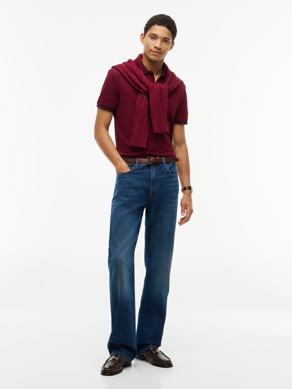 Regular Fit Pique Melange Collar Polo