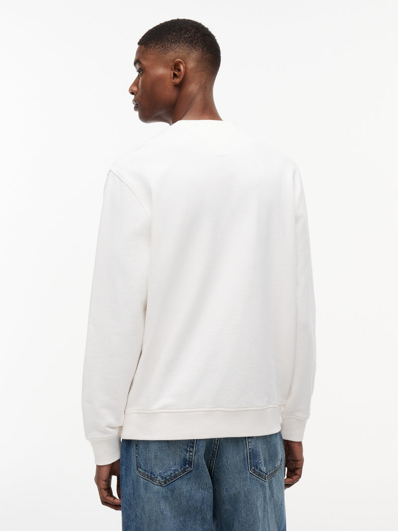 Regular Fit Suede Terry Crew Neck Sweatshirt