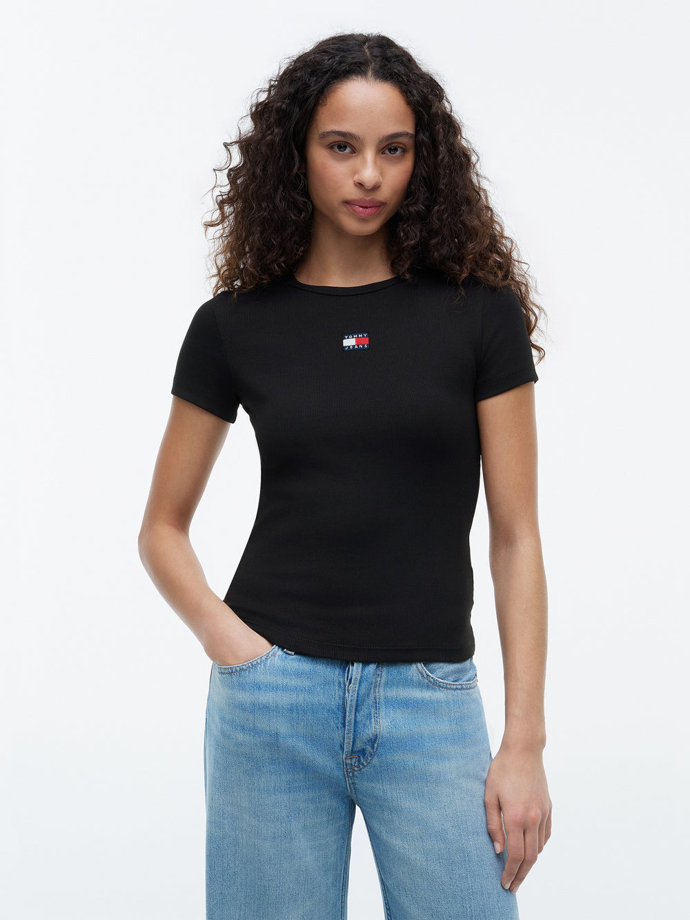 Solid Slim Fit Half Sleeve Ribbed T-Shirt