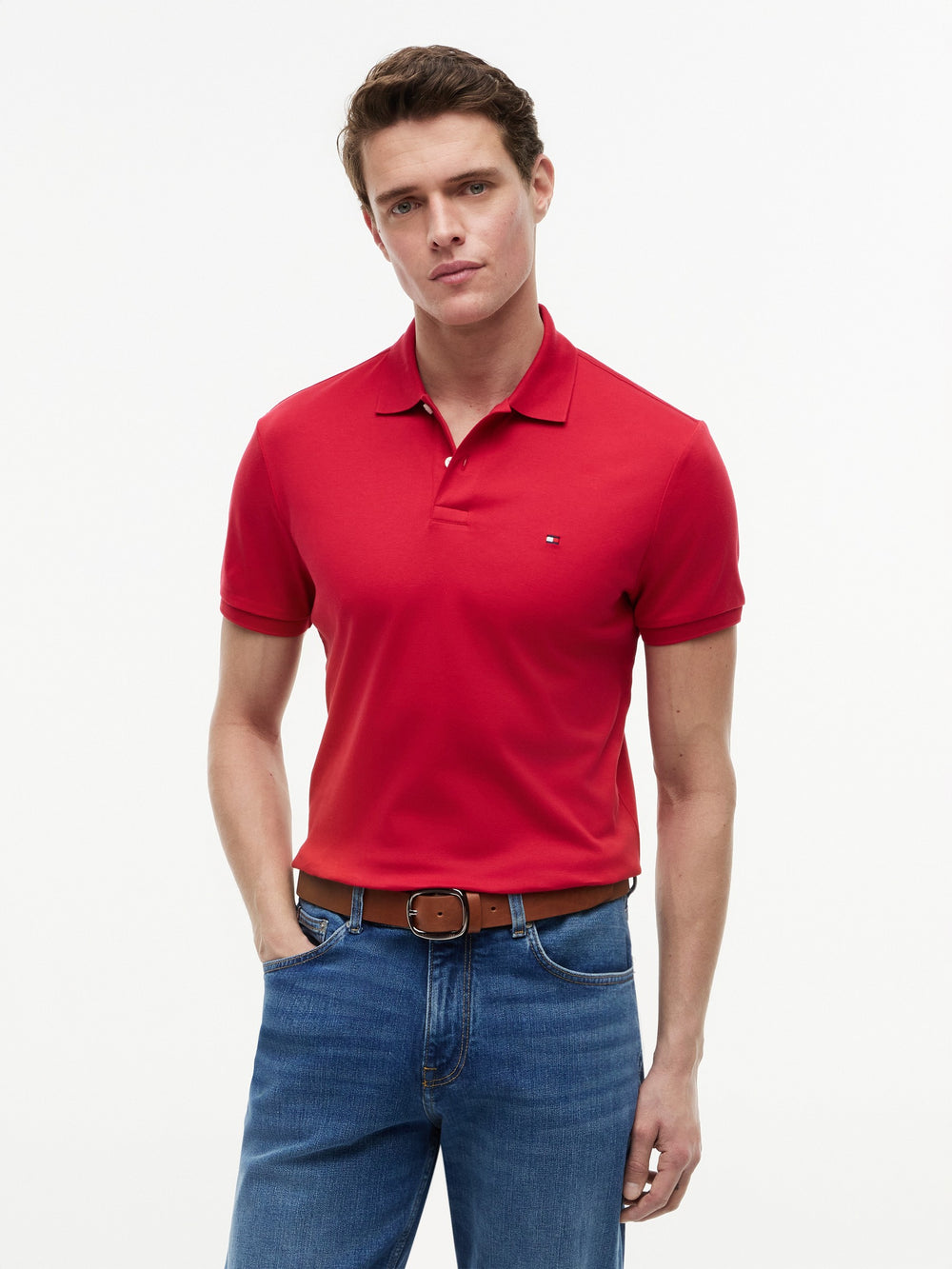 Regular Fit Solid Liquid Cotton Polo