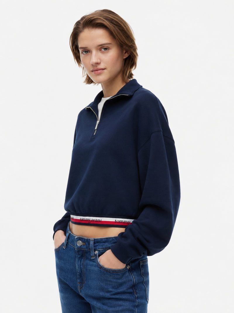 Relaxed Fit Terry Zip Thru
