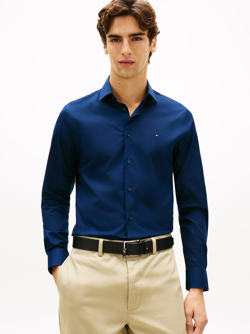Slim Fit Solid Poplin Shirt