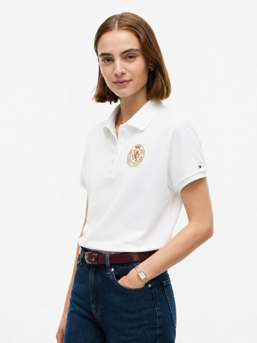Solid Relaxed Fit Half Sleeve Pique Polo