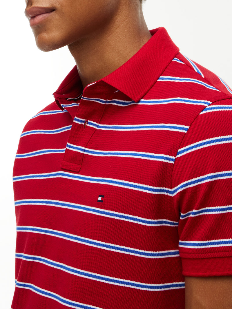 Regular Fit Striped Pique Polo