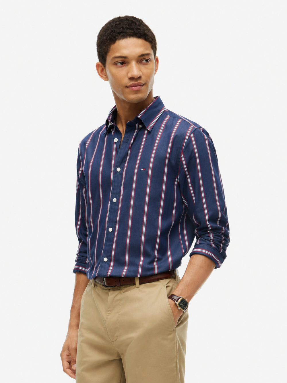 Regular Fit Stripe Poplin Shirt
