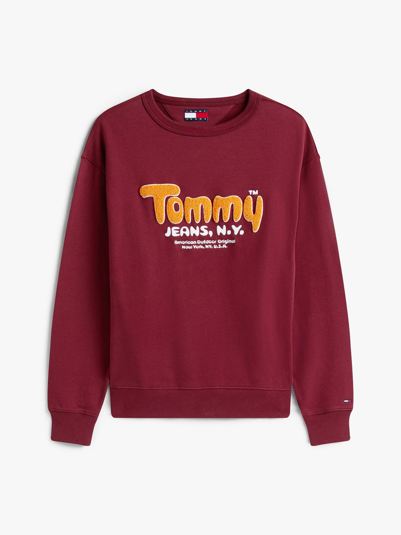 Relaxed Fit Terry Crew Neck Sweatshirt