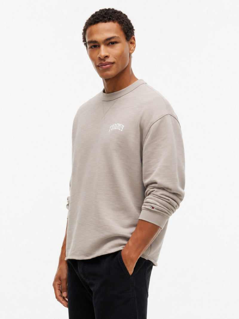 Relaxed Fit Terry Crew Neck Sweatshirt