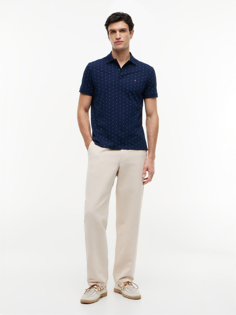 Regular Fit Printed Interlock Polo