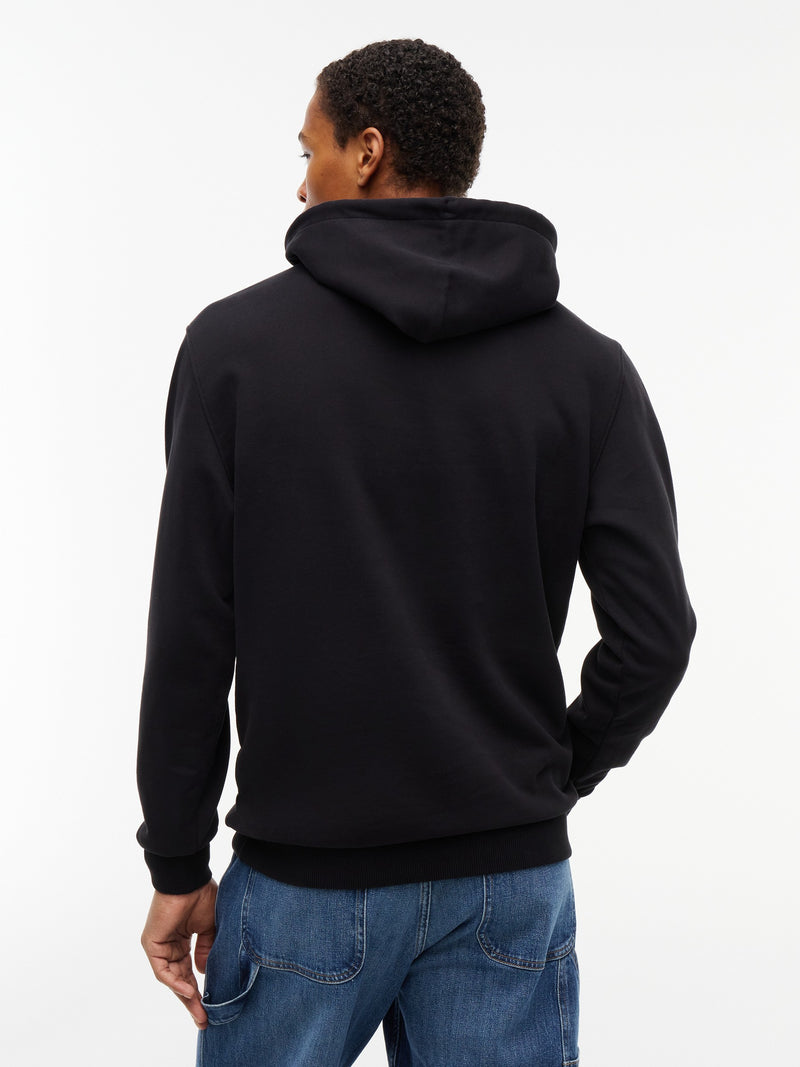 Regular Fit Diagonal Terry Hooded Sweatshirt
