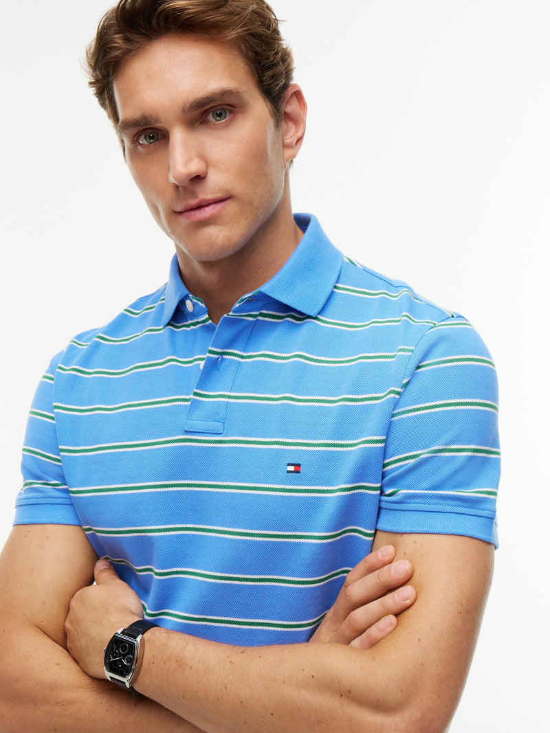 Regular Fit Striped Pique Polo