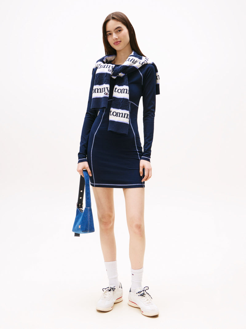 Full Sleeve Solid Cotton Jersey Bodycon Dress