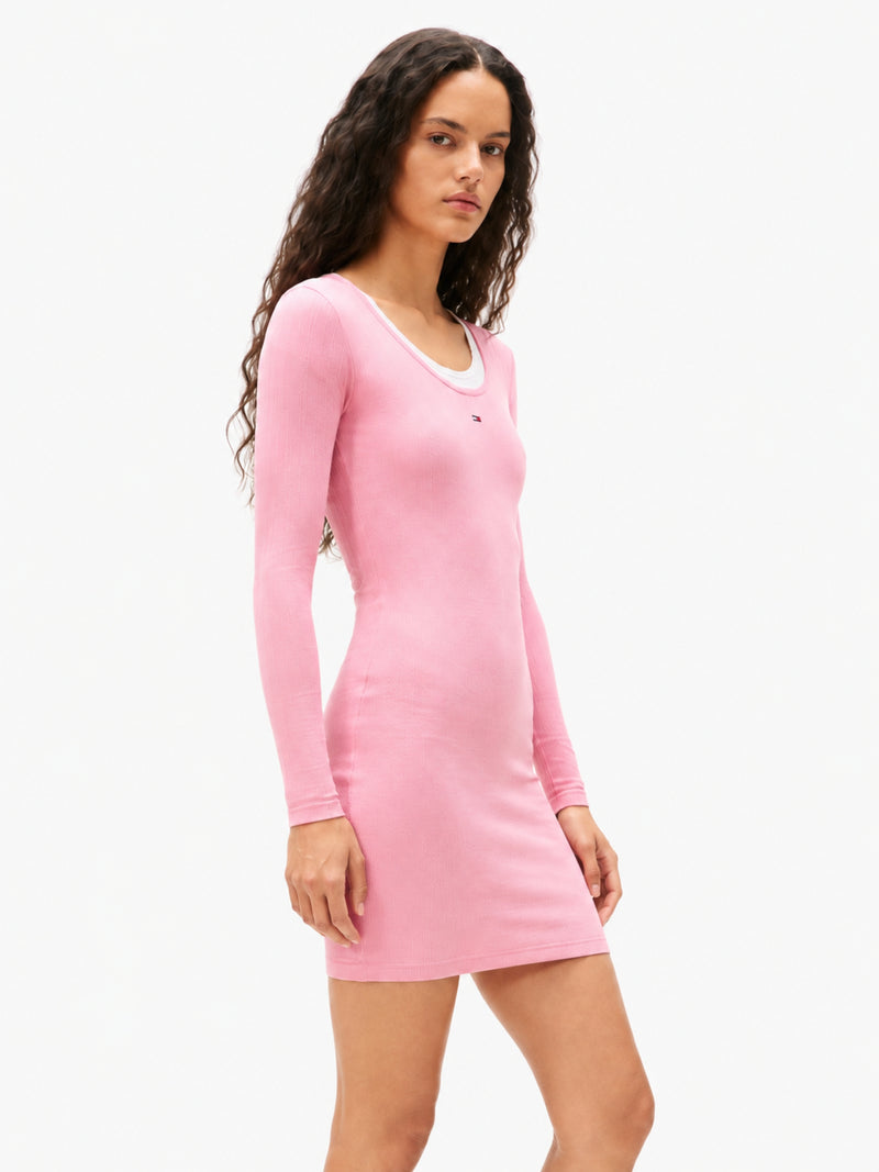 Full Sleeve Solid Ribbed Bodycon Dress