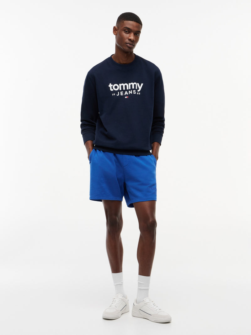 Regular Fit Suede Terry Crew Neck Sweatshirt