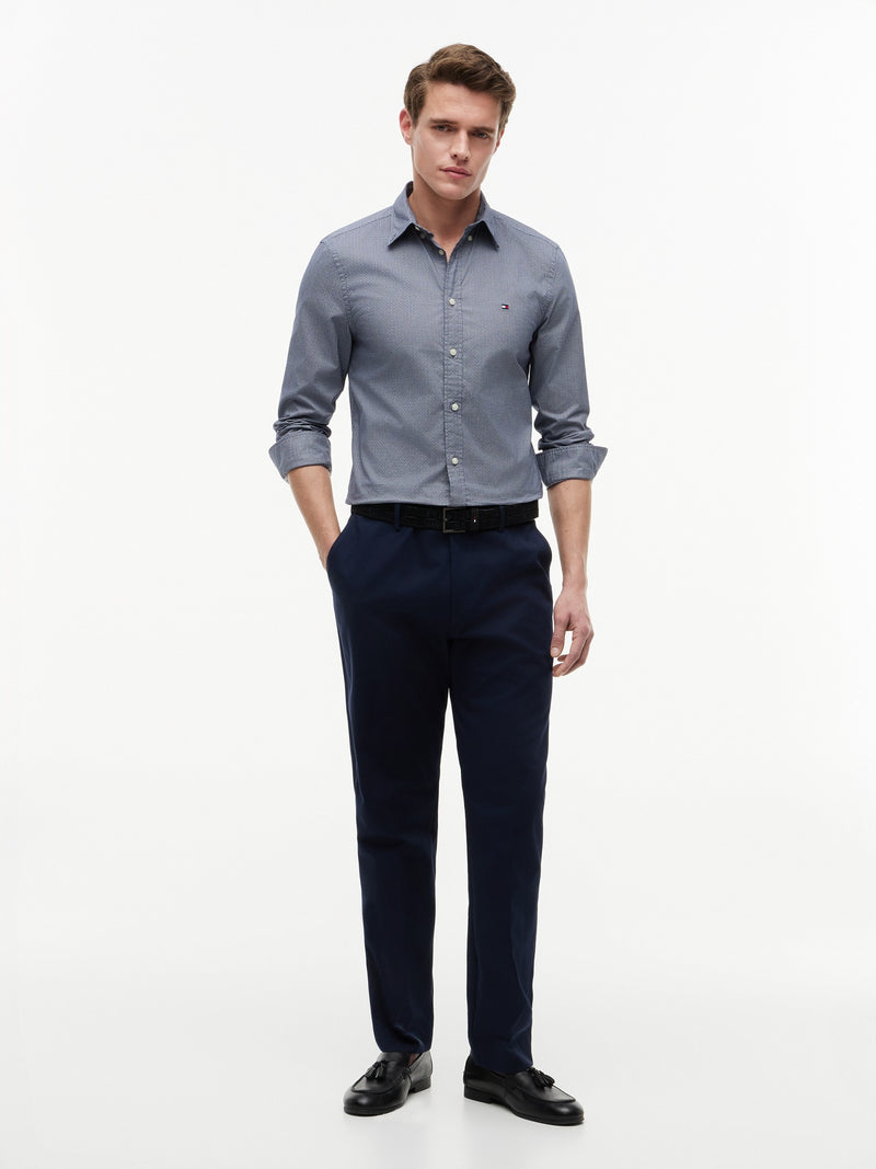Slim Fit Print Poplin Shirt