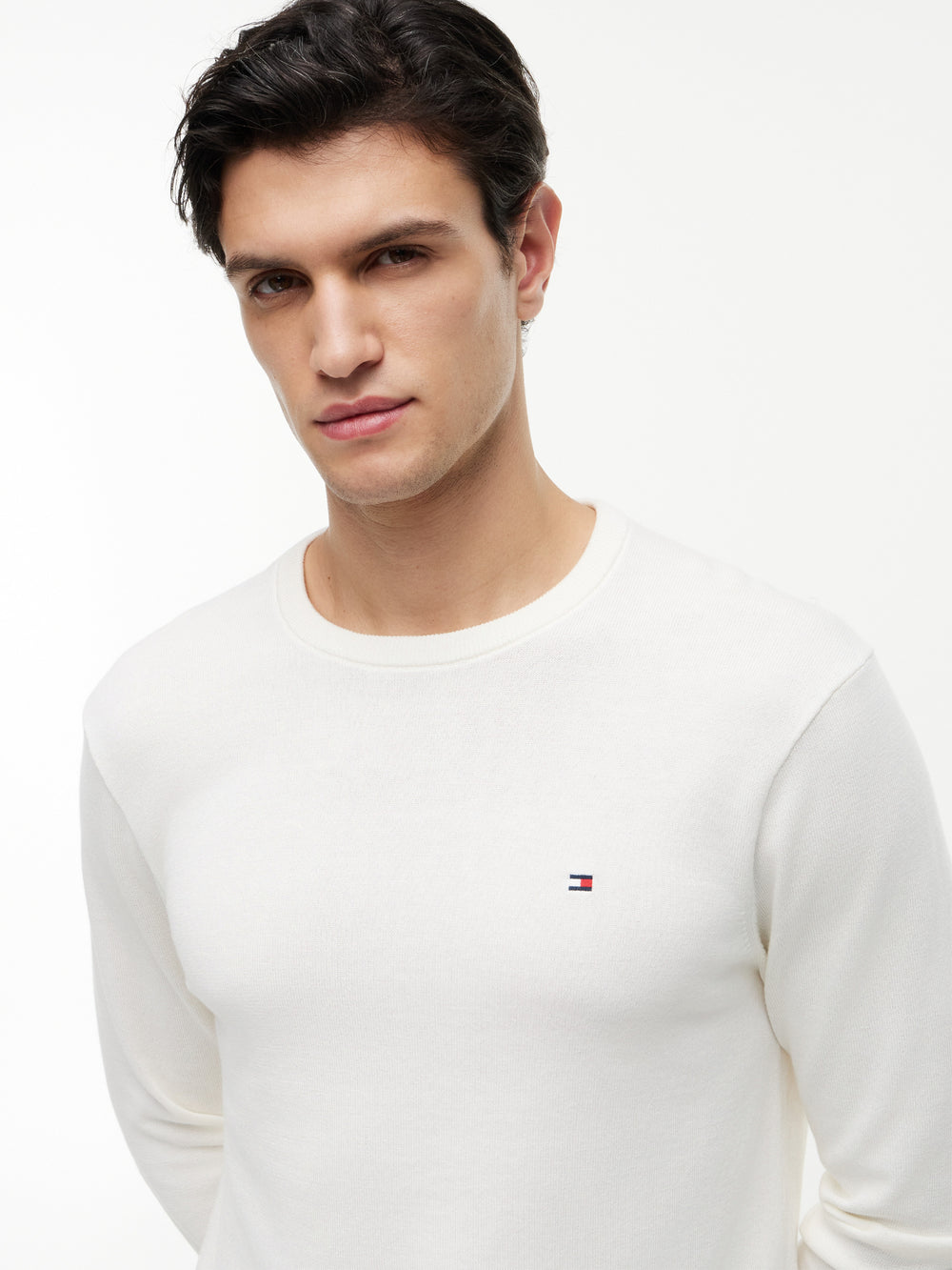 Crew Neck Solid Pullover